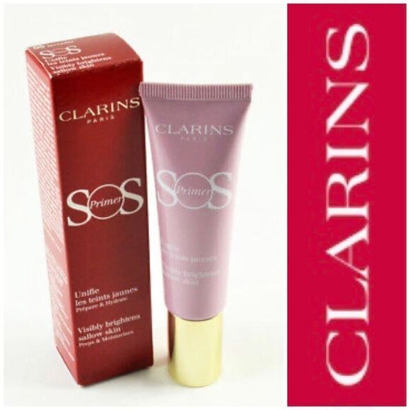 CLARINS - NWT - SOS Primer in Lavender. Corrects Sallow Skin. 1 oz Damaged Box - Picture 1 of 12